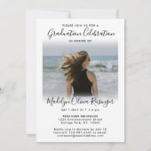 2 Foto Afstuderen Moderne Eenvoudig script legant Kaart (Achterkant)