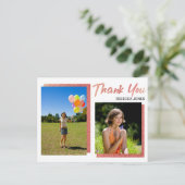 2 Foto Blokken Roze Goud Afstudeer Bedankt Briefkaart (Staand voorkant)