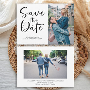 2 Foto Borstel Schrift Huwelijk Opslaan de Datum Save The Date