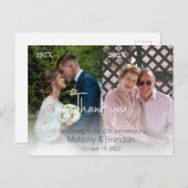 2 Foto Bruiloft Jubileum Dank u Briefkaart (Voorkant / Achterkant)