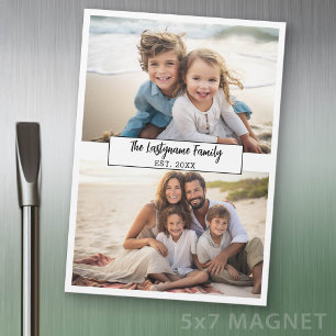 2 Foto Collage Familienaam - Koelkastmagneet