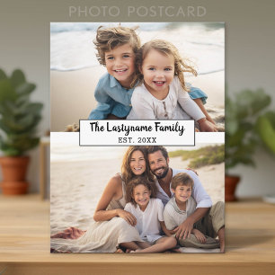 2 Foto Collage met tekst voor familienaam Briefkaart