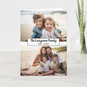 2 Foto Collage met tekst voor familienaam Kaart