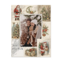 2 Foto Collage Prettig Kerstmis Vintage Vakantie