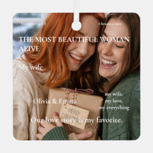 2 Foto Custom Mooiste Vrouwen Levend Metalen Ornament