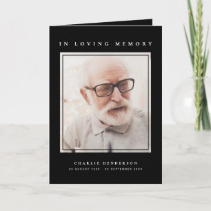 2-Foto Eenvoudig Modern Herdenkingsdienst Funeral Bedankkaart