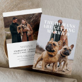 2 Foto Eenvoudige Grappige Hond Huwelijk Save The Date