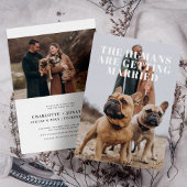 2 Foto Eenvoudige Grappige Hond Huwelijk Save The Date