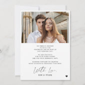 2 foto eenvoudige moderne script hart bruiloft bedankkaart (Achterkant)