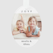 2 foto Eenvoudige typografie Jaar Minimalistische  Ornament (voorkant)