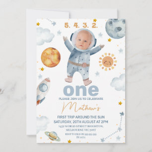 2 Foto Eerste Reis Rond de Zon 1e Verjaardag Kaart