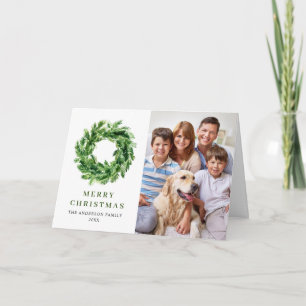 2 FOTO Festive Pine Branch Wreater Kerstmis Feestdagen Kaart