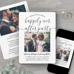 2 Foto Gelukkig Elopement Trouwfeest Voor Altijd Kaart