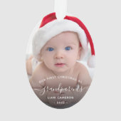 2-Foto-Grandouders First KerstWhite Script Ornament (achterkant)
