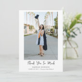 2 Foto Hand beletterd Afstuderen dank u kaart (Staand voorkant)