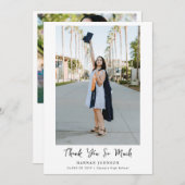 2 Foto Hand beletterd Afstuderen dank u kaart (Voorkant / Achterkant)