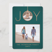 2 Foto Joy Ornament Elegant modern Blauwgroen & ko Feestdagenkaart (Voorkant)