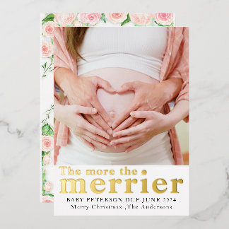 2 foto Kerstmis zwangerschap aankondiging