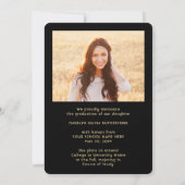 2 Foto Klas Jaar Zwart & Goud Script Afstuderen Aankondiging (Achterkant)