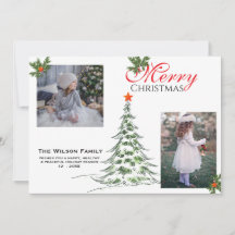 2 Foto Merry Christmas & Groene Takken