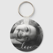 2 Foto met dubbelzijdige ronde Sjabloon Love Metal Sleutelhanger (Voorkant)