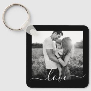 2 Foto met dubbelzijdige Sjabloon liefdestekst hoo Sleutelhanger