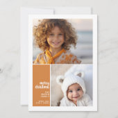 2 Foto Minimale kerst kerst terra cotta Feestdagenkaart (Voorkant)