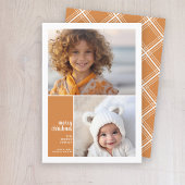 2 Foto Minimale kerst kerst terra cotta Feestdagenkaart