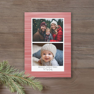 2 Foto modern Abstract met White Border Red Feestdagenkaart