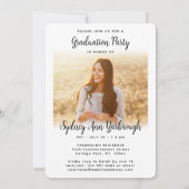 2 Foto Modern Elegant Script Graduparty Kaart (Achterkant)