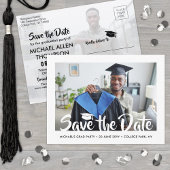 2 Foto Modern Script Afstuderen Save the Date Briefkaart