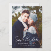 2-Foto Modern Script Overlay QR Code Huwelijk Save The Date (Voorkant)