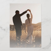 2 Foto Modern Wedding Save the Date Folie Uitnodiging (Achterkant)