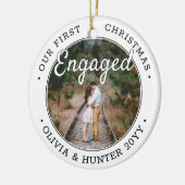 2 Foto Onze eerste kerst in zwart-wit Keramisch Ornament (Links)