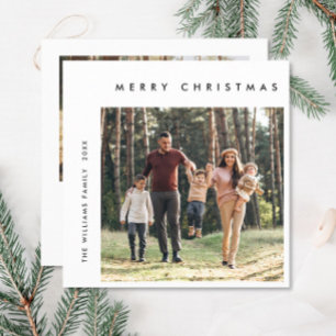 2 foto Retro Kerstmis Plaid Groet Feestdagenkaart