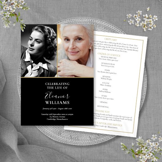 2 Foto rouwmemoriaal volgorde van dienst Programma