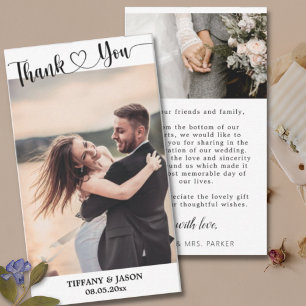 2 Foto Simple Elegant Wedding Hand Lettered Heart Notitiekaartje