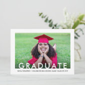 2 Foto Simple Modern Minimalist Graduparty Kaart (Staand voorkant)