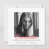 2 Foto Simple Modern Minimalist Square Afstuderen Aankondiging (Voorkant)