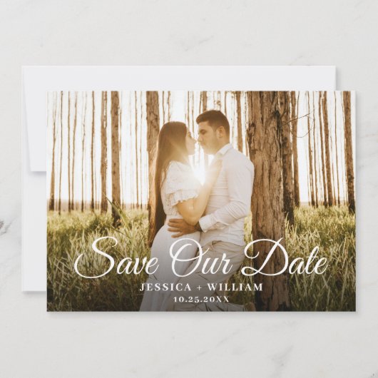2 Foto Simply Elegant Wedding Save The Date (Voorkant)
