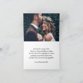 2 Foto Stijlvol modern script gevouwen bruiloft Bedankkaart (Binnen)