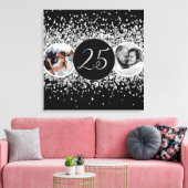 2 Foto Toen en Nu Bruiloft Jubileum Canvas Afdruk (Insitu (Woonkamer))