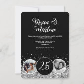 2 foto toen en nu zilveren bruiloft Jubileum Kaart (Voorkant)