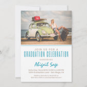 2 Foto Trendy Modern Beach Ver 3 Afstuderen Kaart (Achterkant)