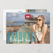 2 Foto Trendy Modern Beach Ver 3 Afstuderen Kaart (Voorkant / Achterkant)