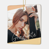 2 Foto Trendy Modern Natural Afstuderen Kerstmis Keramisch Ornament (Links)