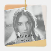 2 Foto Trendy Modern Natural Afstuderen Kerstmis Keramisch Ornament (Achterkant)