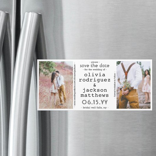 2 Foto Unieke Moderne Weddenschap Opslaan Datum Magnetische Uitnodiging