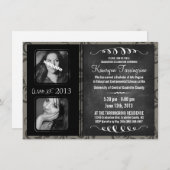 2 Foto van Chalkboard Afstuderen Grayscale Damask Kaart (Voorkant / Achterkant)