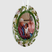 2-Foto van ons eerste kerstfeest als grootouders m Ornament (voorkant)